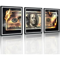 Hieng Dollar Money Canvas Wall Art Decor Vintage 100 Dollar Bill Motivational Poster Painting for Home Decor and Office Living Room Artwork Unframed