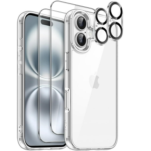 Funda JeTech 5 en 1 para iPhone 16 de 6.1 pulgadas con protectores