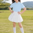 thumbnail image 3 of KAUOD Athletic Golf Outfits for Girls Short Sleeve Polo Shirt, Puff Mini Skirt, Socks Summer Tennis Soccer Clothes Set, 3 of 3