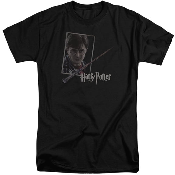 Harry Potter - Harrys Wand Portrait - Tall Fit Short Sleeve Shirt - XX-Large