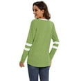 thumbnail image 5 of Long Sleeve Shirts for Women Casual V Neck Color Block T-Shirts Tunic Tops XX-Large Green(Green XL), 5 of 6