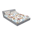 thumbnail image 2 of Ambesonne Colorful Fitted Sheet & Pillow Sham Set, Bohemian Butterflies, Queen, Multicolor, 2 of 2