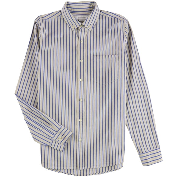 Cotton On Mens two tone Button Up Shirt, gray, S Neck