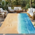 thumbnail image 3 of Fsddascl Blue Beige Ombre Outdoor Rug for Patio/Deck/Porch, Non-Slip Large Area Rug 6 x 9 Ft, Coastal Nautical Summer Beach Welcome Indoor Outdoor Rugs Washable Area Rugs, Camping Rug Carpet, 3 of 5