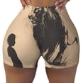 thumbnail image 2 of Fotbe Child And Lion Sketch Shorts Sin Costuras – Shorts Deportivos de Cintura Alta para Mujer, Elásticos para Gimnasio, Yoga, Running o Ciclismo-Medium, 2 of 8