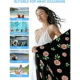 thumbnail image 4 of Beach Towels Quick Dry Absorbent Towels Floral Leaves on Black Background Sand Free Beach Towel for Pool Swimming Travel Vacation, Retro Pink Flowers Swim Towels, 4 of 7