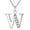 W, variant on Jiaroswwei Initial Necklace 26 Letters Rhinestones Unisex Exquisite Electroplated Necklace for Mothers Day