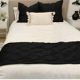 thumbnail image 2 of Bed Runner 100% Cotton 800 TC 1 Piece Pinch Pleated Bed Runner, Decorative Bed Scarf, 1 Pinch Pleated Luxury Bed Runner (King Size, Black), 2 of 4