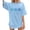 Light Blue, variant on UANWENN Women's Summer Letter Print Comfortable Fashionable Fit Colored Top Short Sleeved T Shirt Extra Long Sleeve Womens Cold Gear Long Sleeve Stretchy Shirts for Women Long Sleeve Comfort Shirt