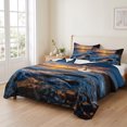 thumbnail image 2 of Queen Quilt Set 90''x96'', Beach Reef Lightweight Bedspread Coverlet Set with 2 Pillow Shams, Beach Sunset Ocean Waves Natural Scenery Breathable All Season Quilt Bedding for Bedroom/Guest Room, 2 of 9
