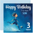 thumbnail image 1 of Tarjeta de cumpleaños Stuff4 con temática de fútbol para niños con diseño de tercer cumpleaños, 1 of 7