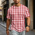 thumbnail image 4 of JULMCOMO Waffle Knit Shirts for Men Striped Crew Neck Short Sleeve Casual Summer T Shirt Loose Fit Comfy Classic Tees Cyan 3XL, 4 of 6