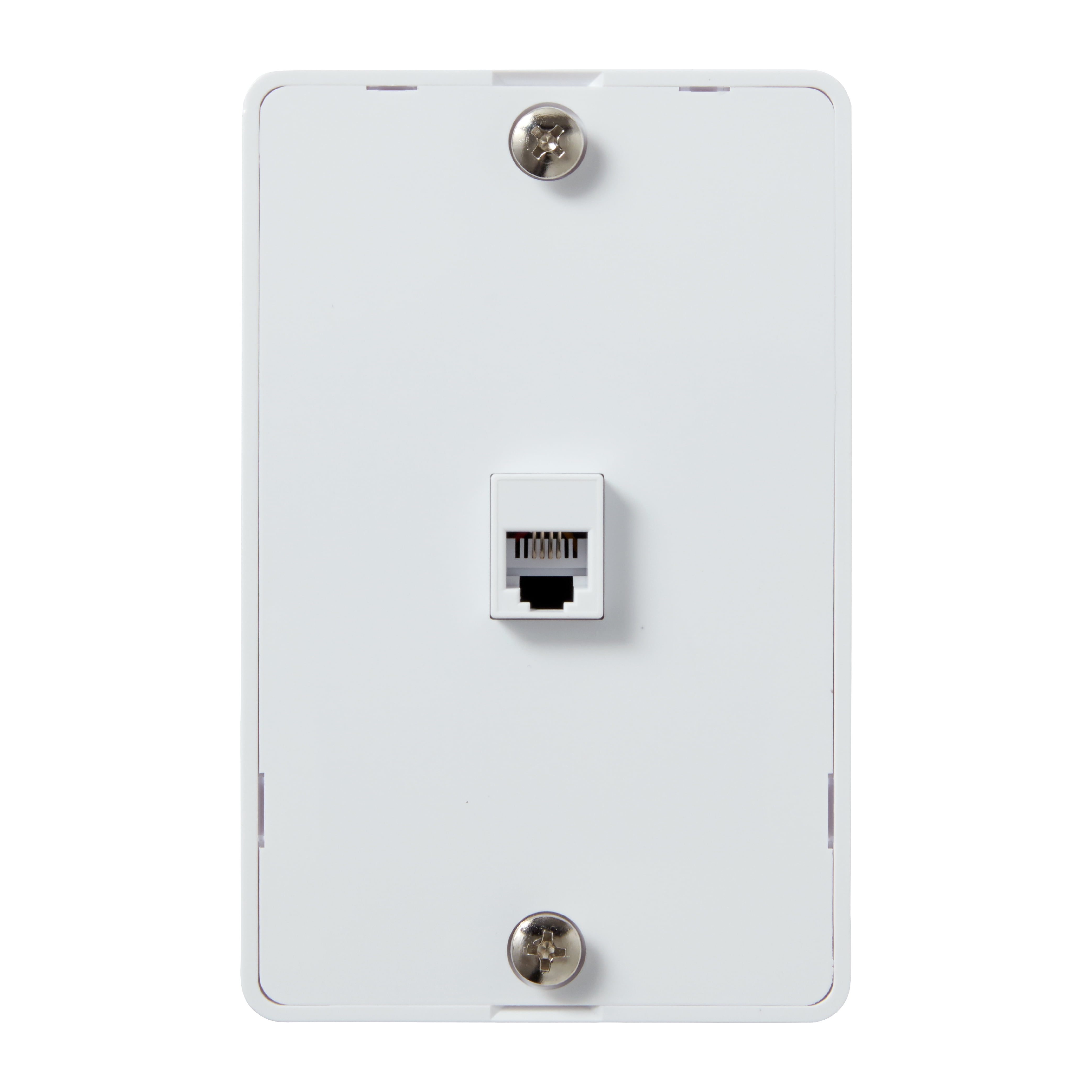 Newhouse Hardware 1-port Telephone Jack for Phones Mounted on a Wall, 6P4C, for RJ11 Connection, Single Gang, 5-Pack, White