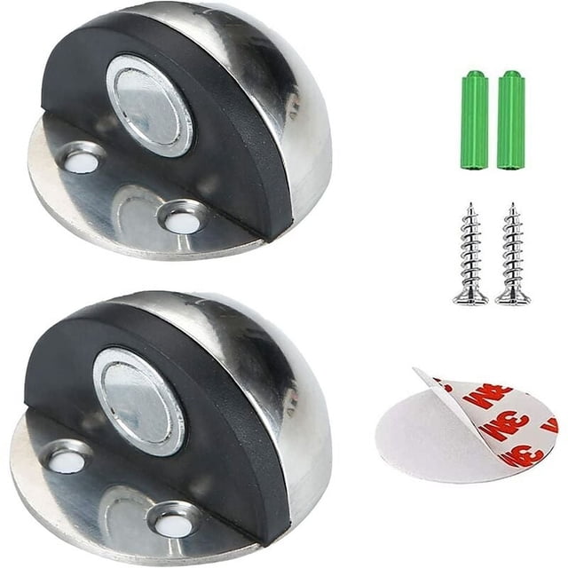 Design Contemporain Attrape-Porte avec Silencieux de Collision pour Décoration Intérieure, Butée Simple Robuste avec Réduction de Bruit, Monté au Mur Ou à la Porte, 2 Pcs