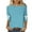 Womens Clothing Light Blue, variant on Womens 3/4 Sleeve Shirts with Bows, Plus Size Tops for Women Fall Fashion Loose Fit Solid Color Crewneck T-Shirts