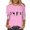 Pink, variant on Women's Casual Halloween Print Three Quarter Sleeve Top Cute Short Sleeve Tee for Autumn Daily Wear