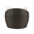 thumbnail image 7 of Linon Rocco Wicker Outdoor Loung Chair with Cushion and Pilllows, Dark Brown/Off-White, 7 of 7