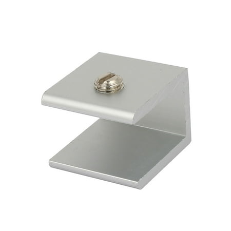 Unique Bargains30mmx30mmx23mm Aluminium Alloy Square Shaped Glass Clamps Clip Silver Tone