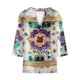 thumbnail image 5 of Vestidos Casuales Para Mujer, Blusas De Mujer De Moda Camisa informal de lino con estampado floral bohemio para mujer, cuello en V y mangas 3/4, 5 of 5