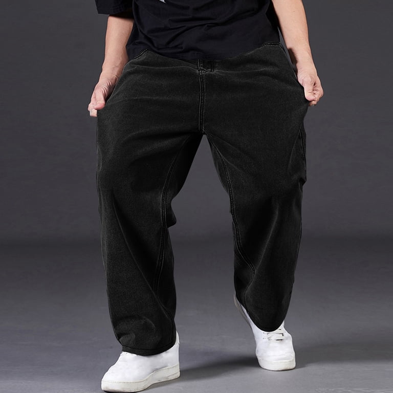 Stamzod Baggy Jeans for Men Loose Fit Straight Leg Denim Pants