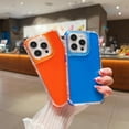 thumbnail image 6 of Compatible With iPhone 14 Pro Phone Case Thickened Edges Protection Shock-absorbent Anti-Scratch Solid Color Lightweight Plain Semi Transparent Phone Cover for iPhone 14 Pro,Orange, 6 of 6