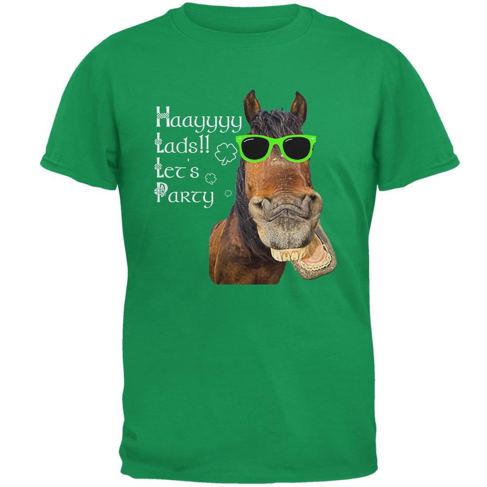 Old Glory - St. Patrick's Day Hey Lads Lets Party Horse Mens T Shirt