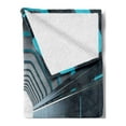 thumbnail image 2 of Outer Space Soft Flannel Fleece Throw Blanket, Tunnel with Neon Passage Mercury Lunar Orbit Inspired Stardust Art, Cozy Plush for Indoor and Outdoor Use, 60" x 80", Blue Dark Blue White, by Ambesonne, 2 of 5