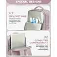 thumbnail image 6 of Backpack for Women Men, Carry On Backpack for Everydayon Airplane,Laptop Backpack with Shoe Compartment, Flight Approved Personal Item Bag Waterproof Luggage Backpack Lotus pink, 6 of 11