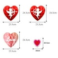 thumbnail image 6 of GROFRY 6Pcs Valentine Day Heart Ornament Paper Honeycomb Hanging Decoration Romantic Red Pink Love Heart Centerpieces for Party Supplies, 6 of 7