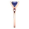 thumbnail image 3 of 2.5 ctw Solitaire Anniversary Ring for Women | Princess Cut Simulated Tanzanite | Hyperallergenic Solid 18K Rose Gold, 3 of 5