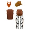 thumbnail image 3 of Aislor Boys Western Cowboy Halloween Cosplay Tassel Vest with Fringe Pants Bandanna and Hat Set Orange 8, 3 of 7