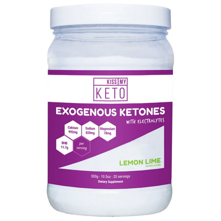 Kiss My Keto Exogenous Ketones Supplement - Electrolytes Powder Drink, Lemon Lime, GoBHB Salts Ketogenic Supplement, Beta Hydroxybutyrate, Increase Energy, Get Into (Best Pill To Lose Weight And Get Ripped)