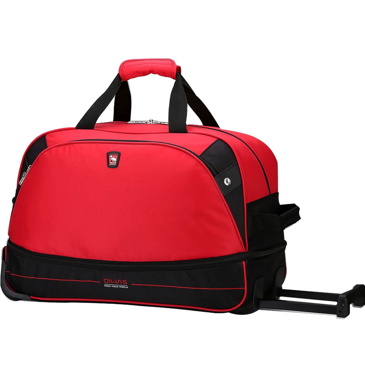 OIWAS Small Rolling DropBottom Duffle Bag with Wheels 22" Carryon