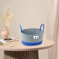 thumbnail image 6 of Desktop Storage Basket,Woven Cotton Thread Storage Basket,Wide Applicability,Classification of Miscellaneous Items,Beautiful Decoration,Easy to Clean,Portable Handle,Strong Load-Bearing,Blue Color, 6 of 7
