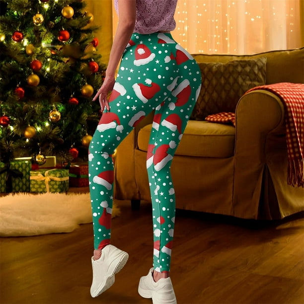 Christmas Grinch Leggings Women Sexy Elastic Yoga Pants High Waist