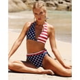 thumbnail image 5 of Charmo Womens Halter Bikini Swimsuit High Cut 2 Piece Bathing Suits, 5 of 6