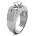 thumbnail image 4 of High polished (no plating) Stainless Steel Ring with AAA Grade CZ in Clear for Women Clear Stone Color Style TK2052 Size 10, 4 of 4