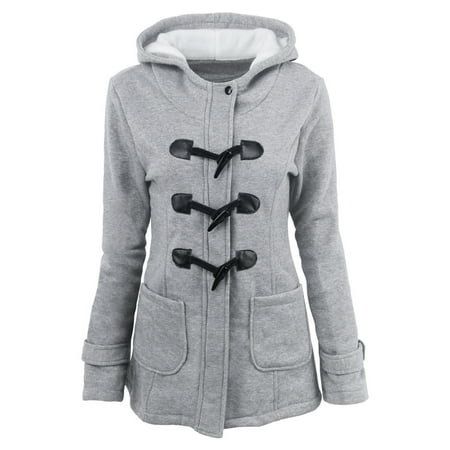 

Paptzroi Women Solid Color Horn Buttons Cardigan Padded Hooded Coat Jacket Overcoat Womens Pullover Jackets plus Size Maternity Hoodie Hoodie Women Zip up 2x Winter Jacket Hoodies Fleec