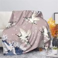 thumbnail image 1 of Adult Weighted Blanket Queen Size, Chinese Ink Painting Wave & Red-Crowned, 1 of 6