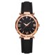 thumbnail image 1 of Reloj analógico de cuarzo con esfera brillante para mujer, reloj de pulsera informal con correa de cuero PU (negro), 1 of 3
