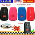 thumbnail image 4 of Silicone Case Fob Cover Entry Holder for 3B Toyota Prius Corolla Rav4 Smart Key (black and blue), 4 of 4