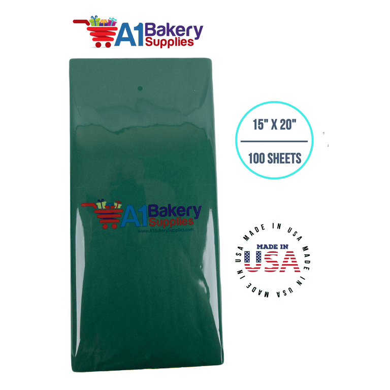 Emerald Green Tissue Paper Squares, Bulk 100 Sheets, Presents by A1 Bakery  Supplies, Made In USA Large 15 Inch x 20 Inch 