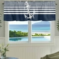 thumbnail image 3 of Navy Blue Anchor Farmhouse Short Window Curtain Valances, Nautical Coastal Abstract Art Rod Pocket Kitchen Valances for Living Room Bedroom Bathroom Cafe 42" x 12", 3 of 8