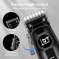 thumbnail image 2 of Men's Hair Clippers Cordless Professional Trimmer with LED Display Waterproof Precision Blades Black, 2 of 4