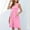 Pink, variant on Women Summer Dress Sleeveless Tank Button Down Dresses Tiered Smocked Elastic Waist with Pockets