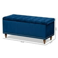 thumbnail image 3 of Bowery Hill Navy Blue Velvet Upholstered Storage Ottoman Bench, 3 of 11