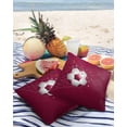 thumbnail image 3 of Pack of 2 Outdoor Pillow Covers, Qatar Football Cheers Pattern Red Waterproof Square Throw Pillowcase Cushion Decorative Pillow Covers for Couch Patio Tent, 26x26 in, 3 of 6