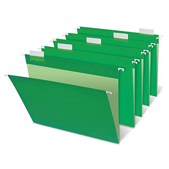 Office Depot Hanging Folders, 8 1/2in. x 11in., 1/5 Tab Cut, Bright Green, Box Of 25, 97641