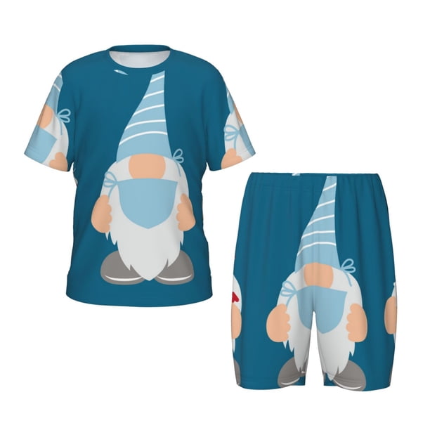Fotbe Nurse Doctor Gnomes Pijama Estampada de 2 Piezas para Niños – Ropa de Dormir de Manga Corta Cómoda para Niños y Niñas, Camiseta y Shorts de Algodón-4X-Large