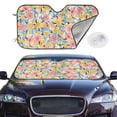 thumbnail image 2 of Uemuo Watercolor Wildflowers Pattern Accordion Car Windshield Sun Shade, Foldable Reflective Sun Visor for Car, Reflector Windshield Sunshade-Small, 2 of 7